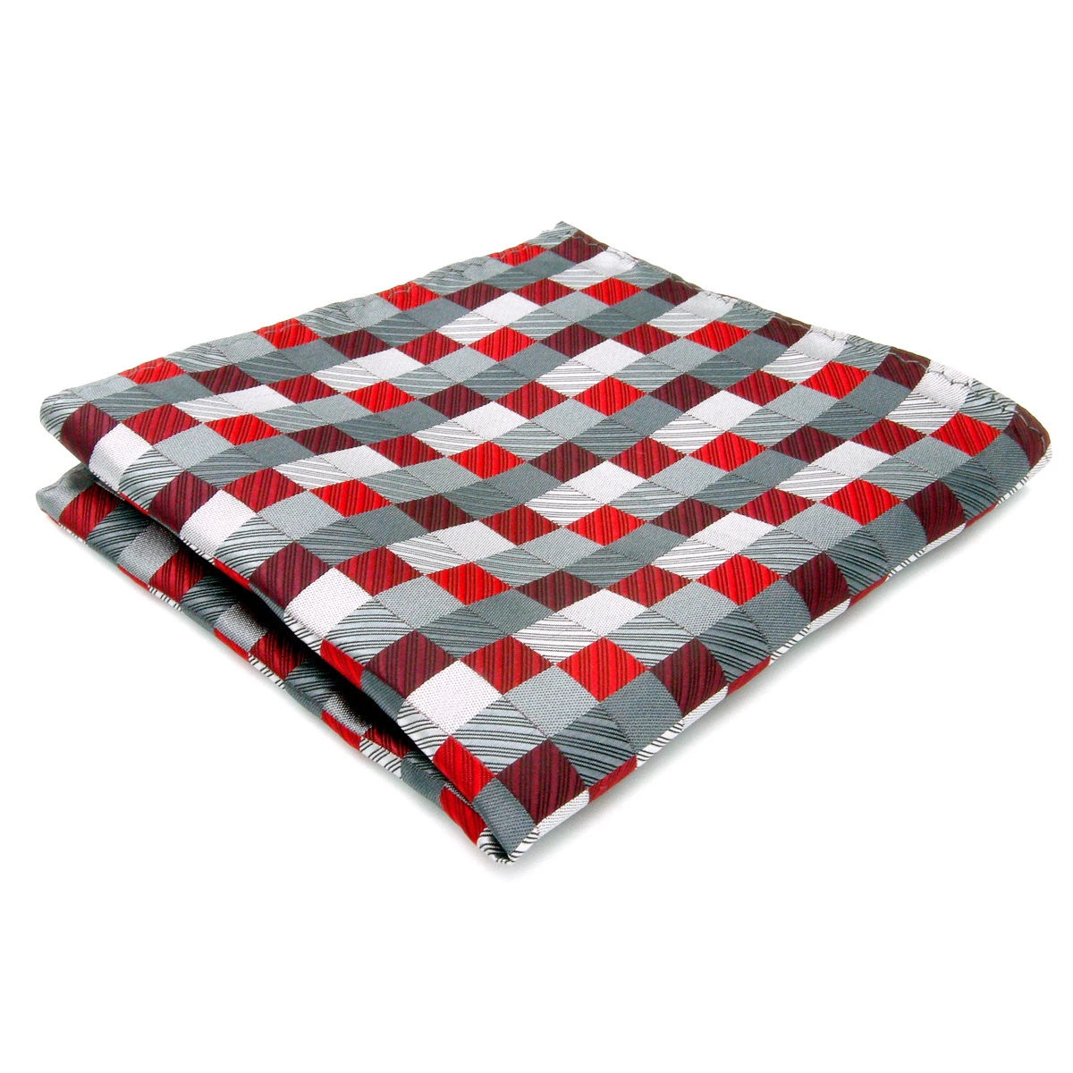 Карманный квадратный платок в клетку Серый Серебряный Красный малиновый носовой платок мужской жакет тканый
