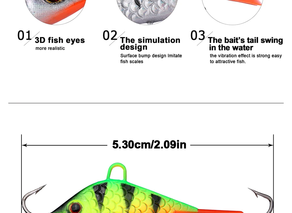 Goture зимняя приманка для подледной рыбалки 5,30 см 7,37 г Детские приманки рыболовные снасти балансир для Рыбная ловля окуня Щука бас Walleyes