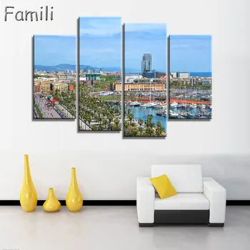 

4Pieces Spain Modern Printed Home For Living Room Painting On Canvas Wall Arts Picture Decor Artworks,wall art canvas