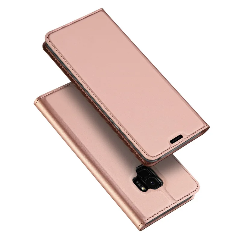 Чехол-книжка с магнитной застежкой для samsung Galaxy S10, S9, S8 Plus, Note 8, 9, тонкий кожаный держатель для карт, чехол, Fundas - Цвет: Rose Gold