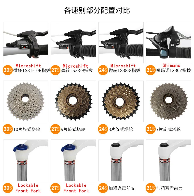 Discount New brand mountain bicycle aluminum alloy frame dual disc brake lockable fork 26/27.5 inch wheel 21/24/27/30 speed bicycle 5 Discount New brand mountain bicycle aluminum alloy frame dual disc brake lockable fork 26/27.5 inch wheel 21/24/27/30 speed bicycle 5