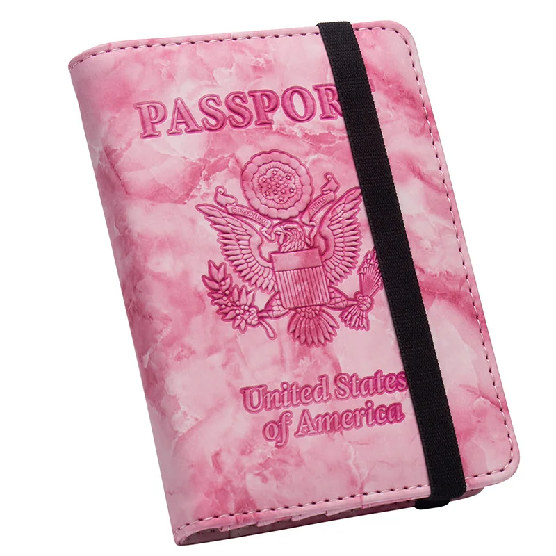 Pu Leather Travel Passport Holder Marble Travel Passport Holder Pu