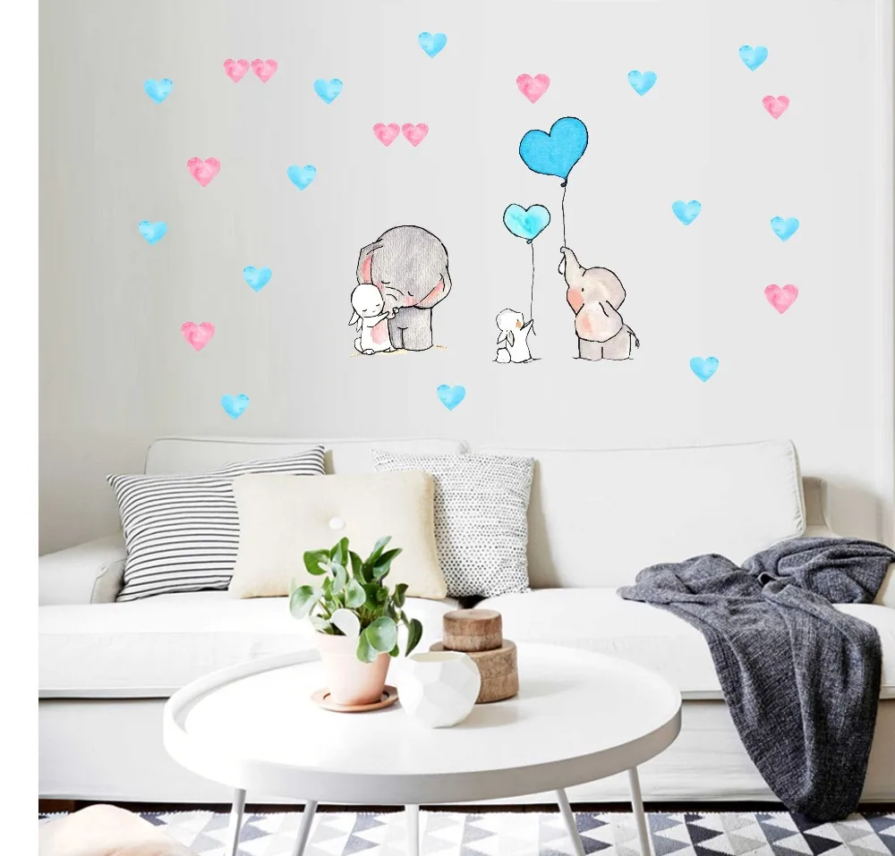 cartoon animal  elephant rabbit heart (1)