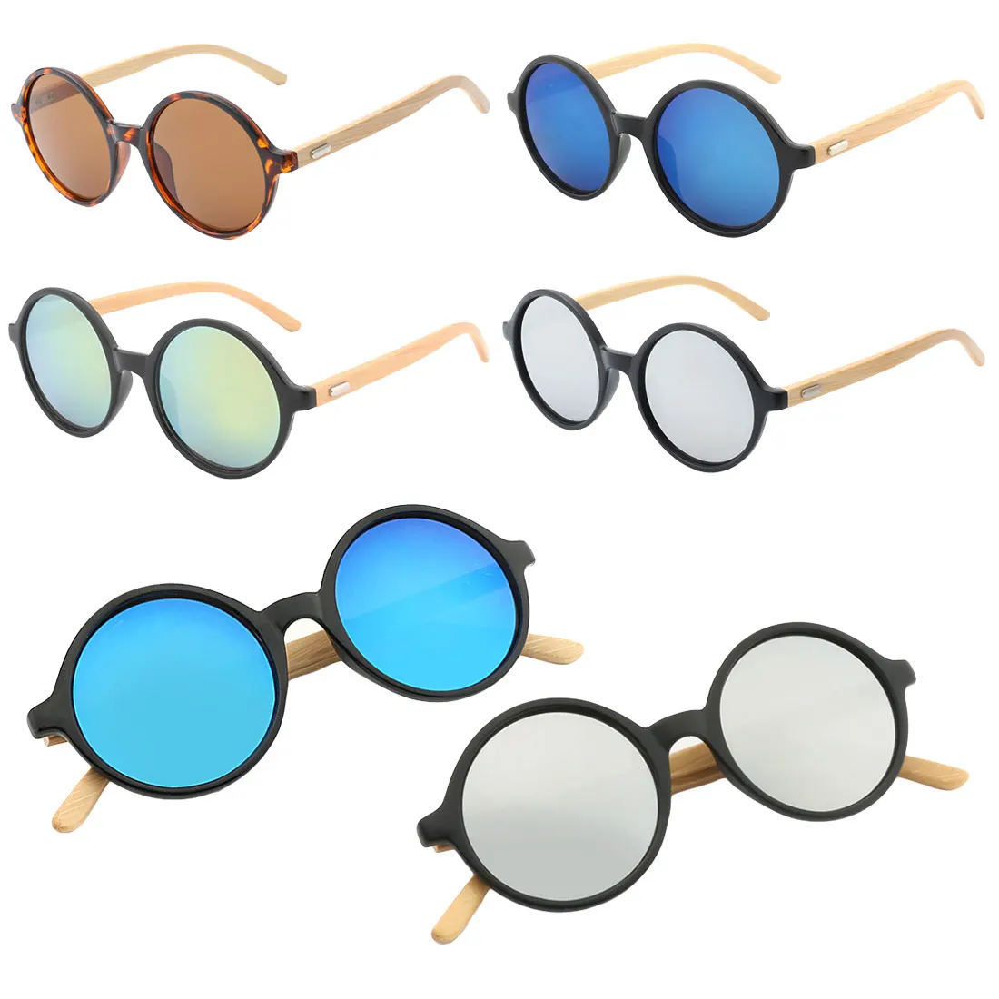 Круглые бамбуковые солнцезащитные очки, поляризационные Роскошные брендовые деревянные солнцезащитные очки, женские Винтажные Солнцезащитные очки для женщин oculos de sol feminino