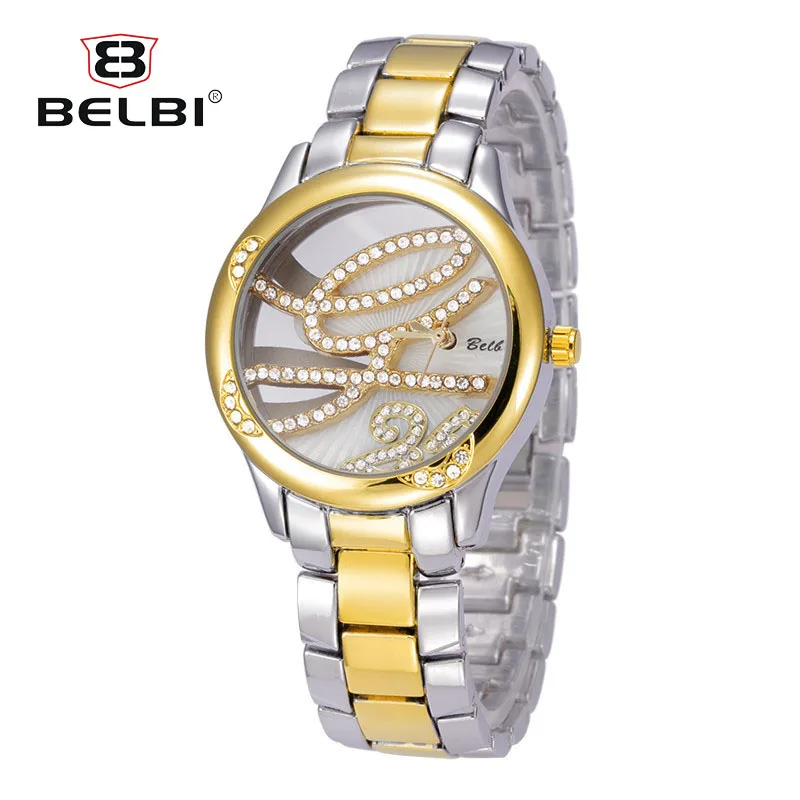 

Belbi Quartz Ladies Watches G25 Special Diamond Design Dial for Female Gift Clock Comfortable Alloy Women Watches China Brand