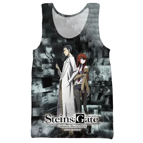Аниме «steins Gate 3D одежды в стиле "унисекс" с рисунком на бретелях для мужчин; модные стильные летние на бретелях выработать мужские и женские топы с лямкой на шее на бретелях - Цвет: 5