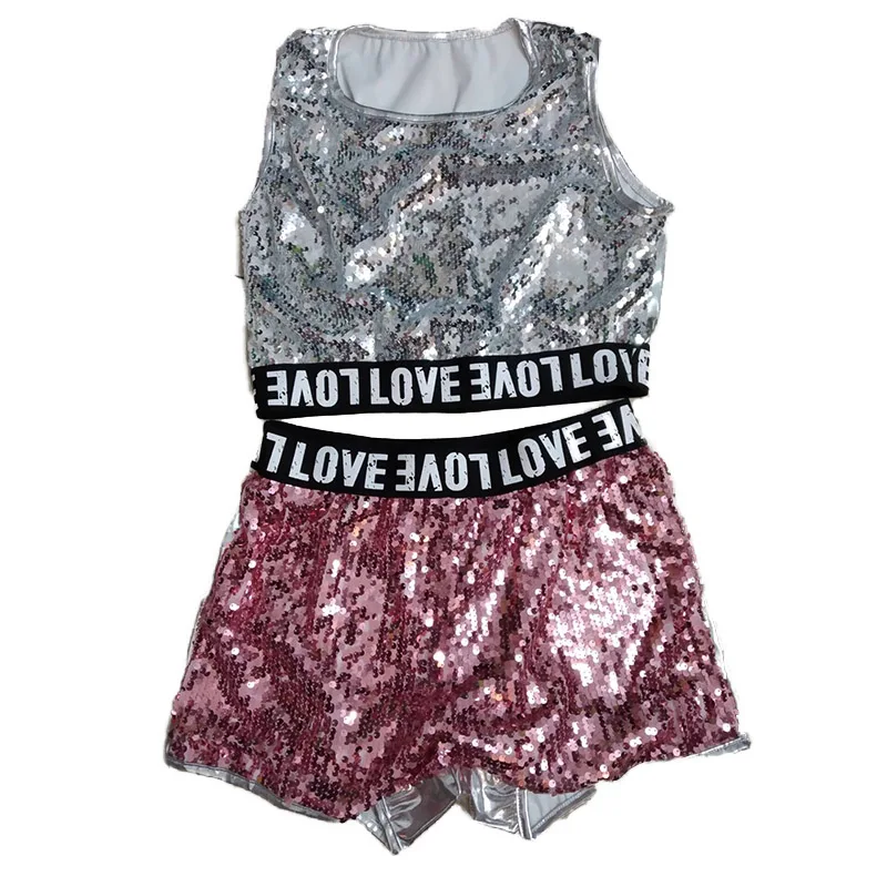 Vest And Pant 2pcs Новые костюмы для джазовых танцев для девушек, сексуальные топы+ штаны, женские костюмы для бара, ночного клуба, Dj, танцевальные костюмы для сцены, сексуальные костюмы певицы с блестками M1015 - Цвет: Vest And Pant 2pcs