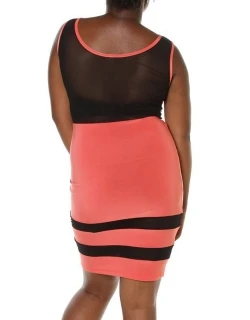 Orange-&-Black-Striped-Midi-Dress-W846080-2