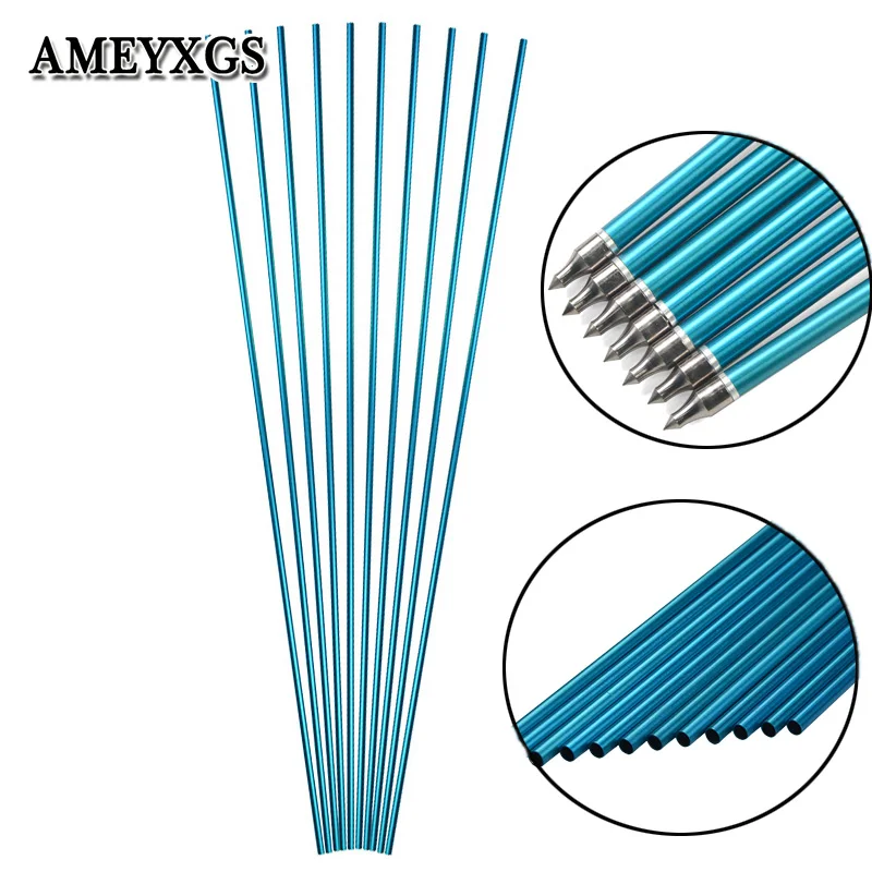 

Archery Spine 500 Aluminum Arrow Shaft Manual DIY Arrow Shaft Hunting Compound Bow Recurve Bow Archery Training Accessories