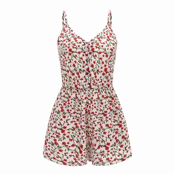 

JAYCOSIN clothes 2019 Women Printing bodysuit Off-Shoulder Mini cute white Casual Rompers Jumpsuit Beach Playsuit
