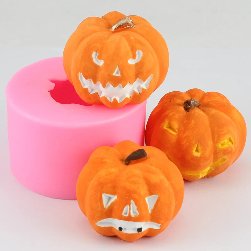 

3D Baking Silicone Mold Halloween Pumpkin Shape Candle Molds Cake Decorating Tools Fondant Chocolate Candy Gumpaste Soap Moulds