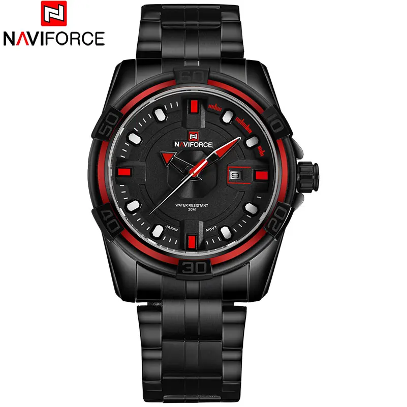 

Luxury Brand NAVIFORCE Full Steel Analog Display Date Men's Quartz Waterproof Watches Men Army Military Watch relogio masculino