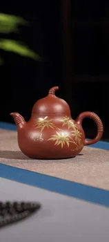 

Gourd pot Yixing Pot Handmade Teapot Original Mine Old Purple Handicrafts 220ML