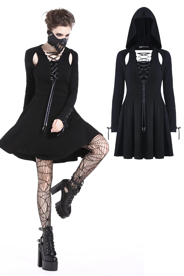 Darkinlove женское сексуальное платье в готическом стиле короткое черное платье DW215