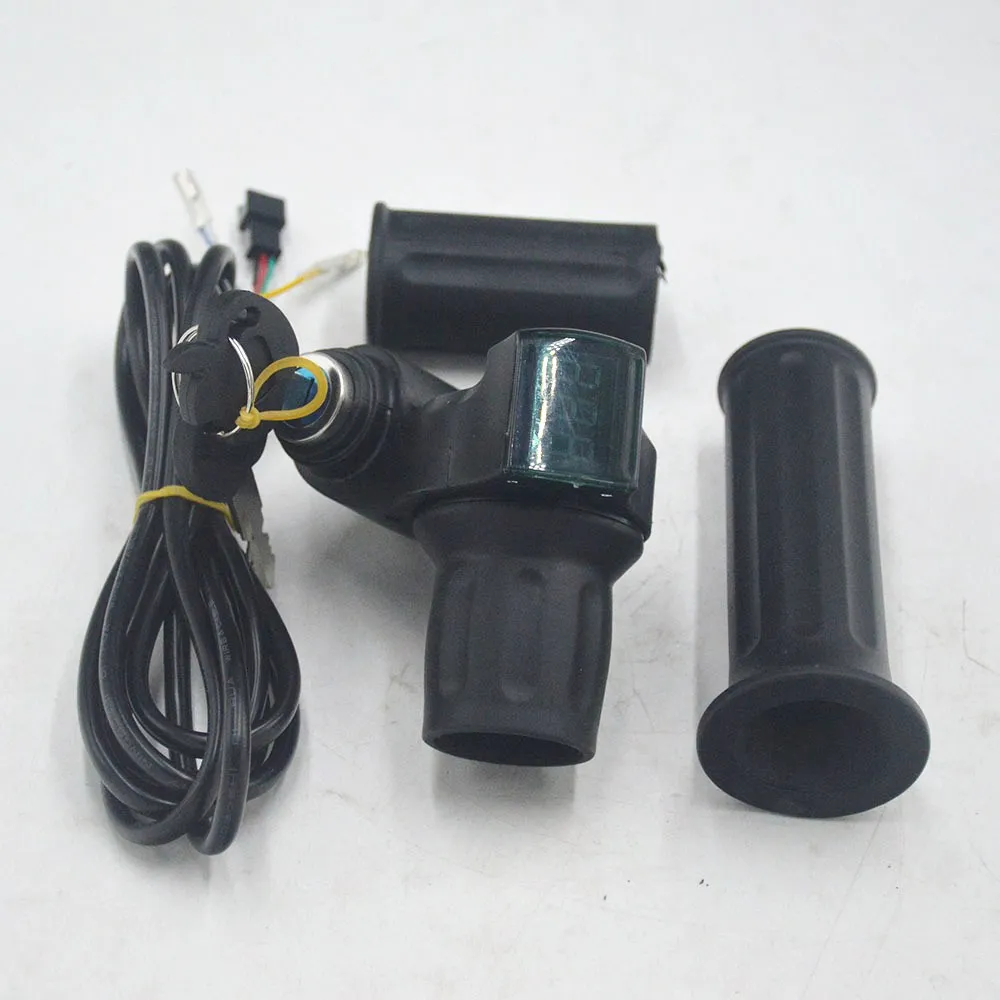 Top 24V 36V 48V 60V 72V electric bike Throttle Grip Handle LCD Display Indicator/Lock Key Knock Half Twist Throttle 0