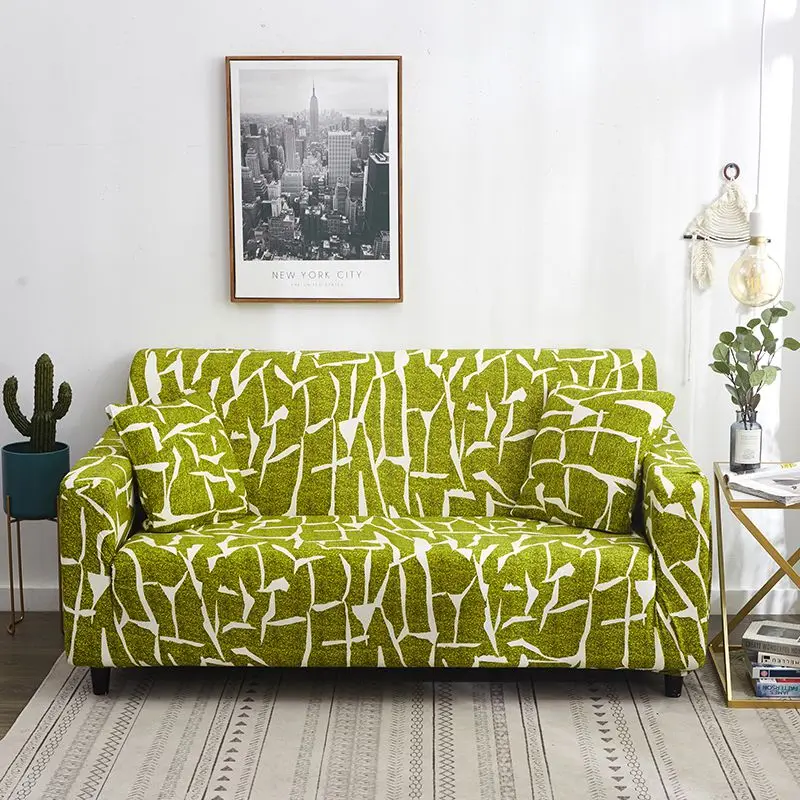 Эластичные чехлы из спандекса, все включено, противоскользящие для гостиной, секционные Чехлы для дивана, одноместный/двухместный/Трехместный - Цвет: Lime