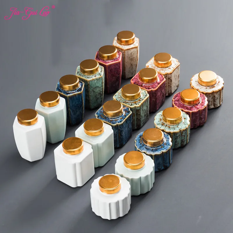 

JIA-GUI LUO Ceramic Tea Box Storage Box Dried Fruit Coffee Bean Storage Box Storage Tank Ceramic canister Ceramic jar D111