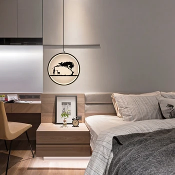 

Creative Pendant Personality Round Hanging Lamps Modern Nordic Living Room Restaurant Bedroom Acrylic LED Pendant Light Fixture