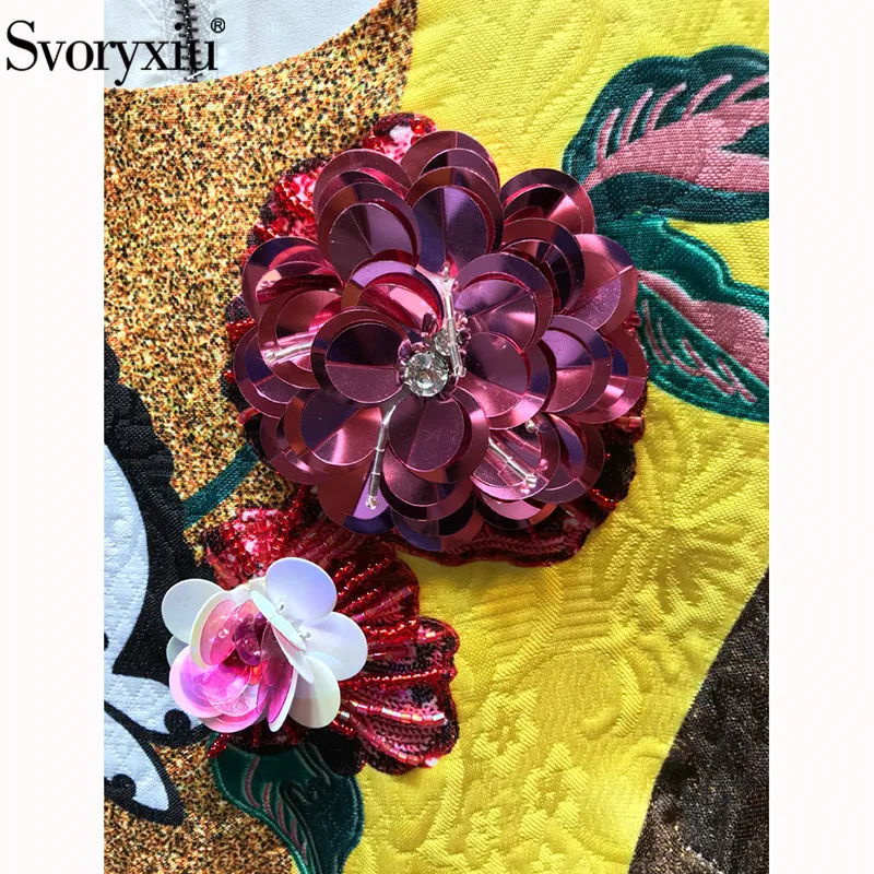 Svoryxiu Runway Summer Jacquard Tank Short Dress Women's Fashion Beading Sequined Cartoon Printed Vintage Party Dresses Vestdios Svoryxiu Runway Summer Jacquard Tank Short Dress Women's Fashion Beading Sequined Cartoon Printed Vintage Party Dresses Vestdios