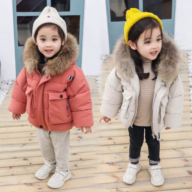 

Dollplus 2019 New Style Girls Jacket Coats Cotton Thicken Fur Hooded Coat Winter Warm Jacket for Girl Outerwear Children Clothes