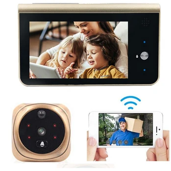 

Wifi Doorbell 4.3" TFT 720P WiFi Wireless Digital Peephole Door Viewer Front Door Peephole Camera with Intercom or take video