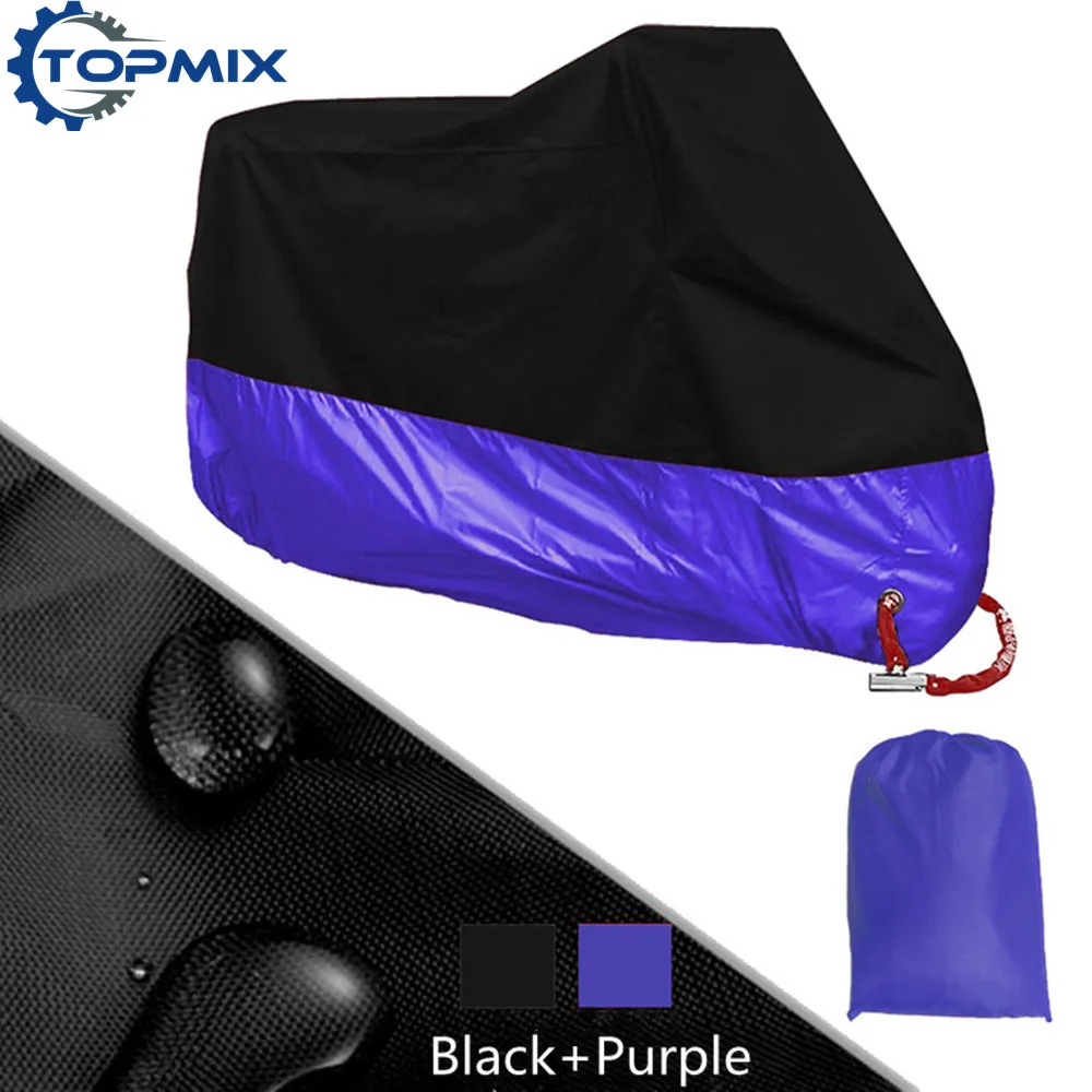 L XL 2XL 3XL 4XL 190 т черный + фиолетовый мотоцикл обложка UV Protector Водонепроницаемый