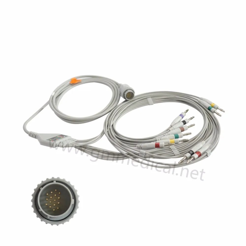 10-проводной EKG кабель совместимый с KANZ pc-103 104106 Cardioline Delta 1 plus 3 60 IEC DDK-16PIN&gtBanana 4 0 |