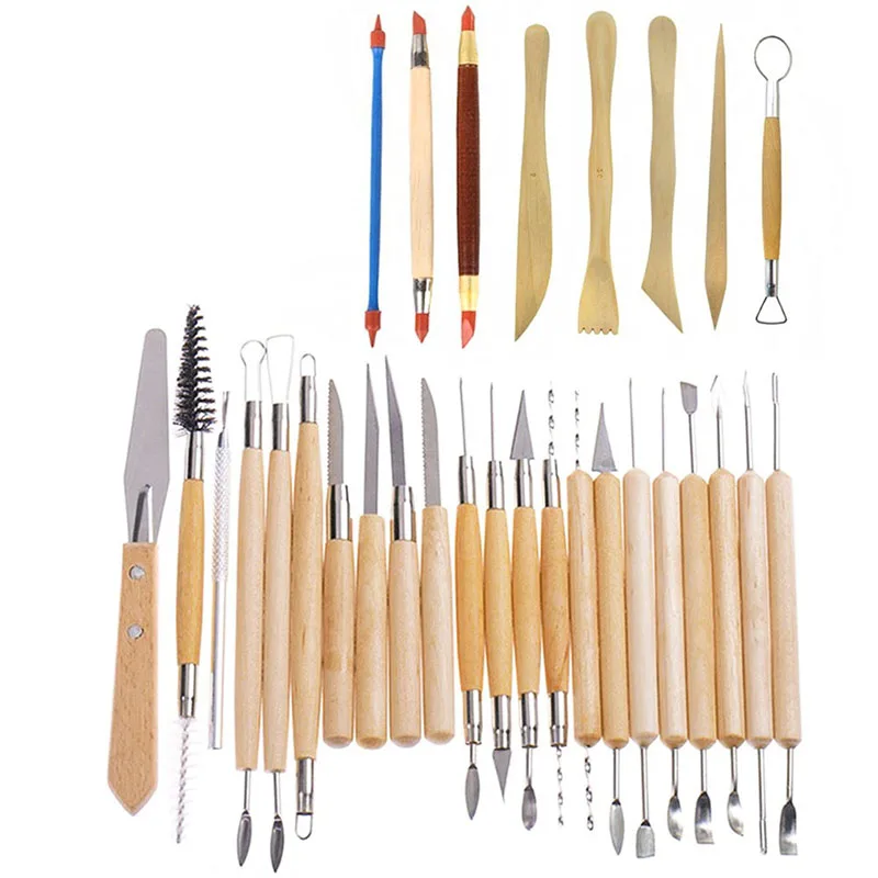 

30Pcs/set Clay Sculpting Tools Pottery Carving Tool Different Specifications Ceramic Clay Wood Carving Knife Tools Art Supplies