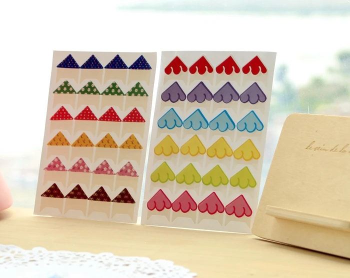 Buy pure color/floral paper photo corner stickers for