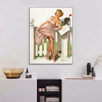 

1962 Gil Elvgren Pinup Art Oil Painting Poster Home Decor 12x16 20x32inch