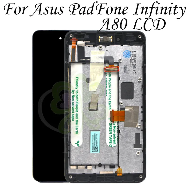 

Black LCD Display Screen Monitor Panel Touch Screen Digitizer Glass Sensor Assembly with Frame For ASUS PadFone Infinity A80