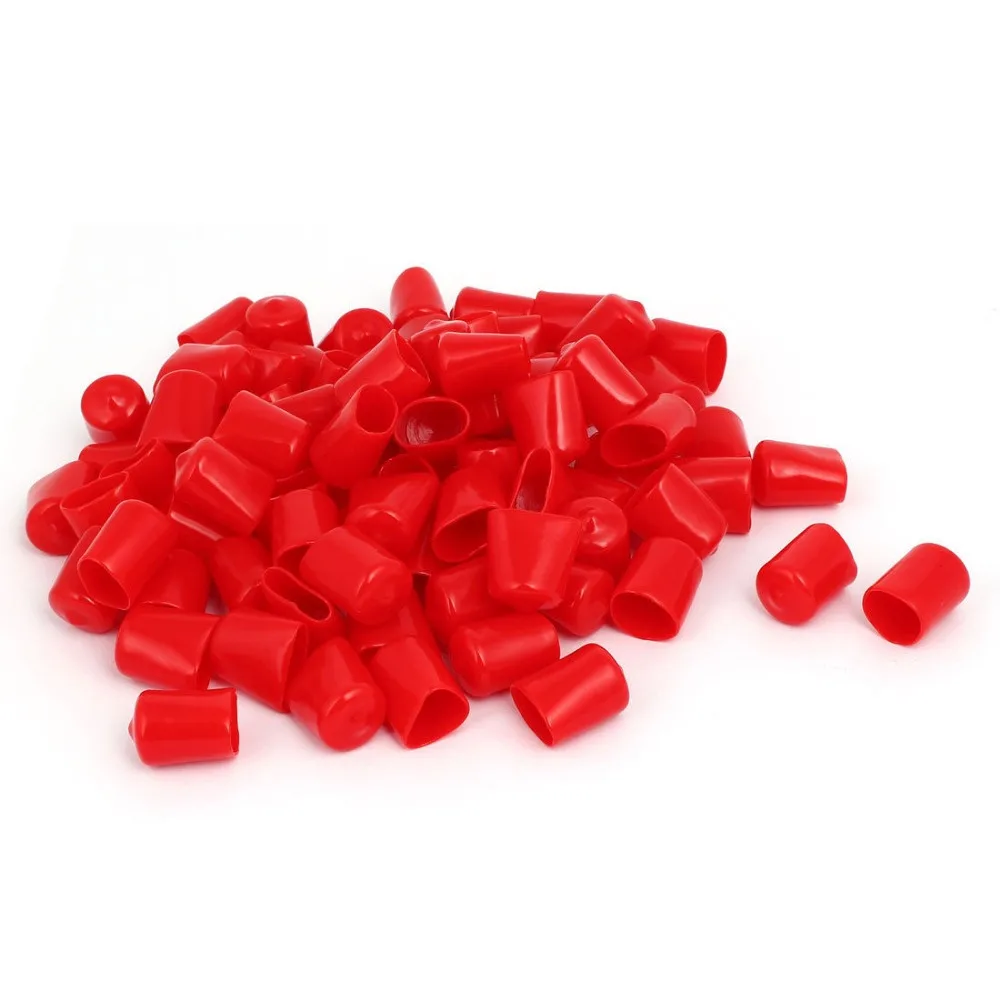 15mm Inner Dia Rubber Insulated End Cap Screw Thread Protector Cover Red 100pcs | Инструменты