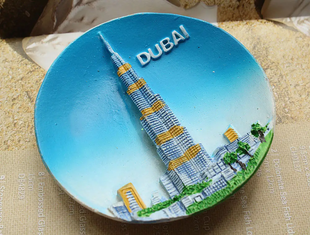 UAE DuBai Burj Khalifa Tower Souvenir 3D Resin Fridge Craft GIFT