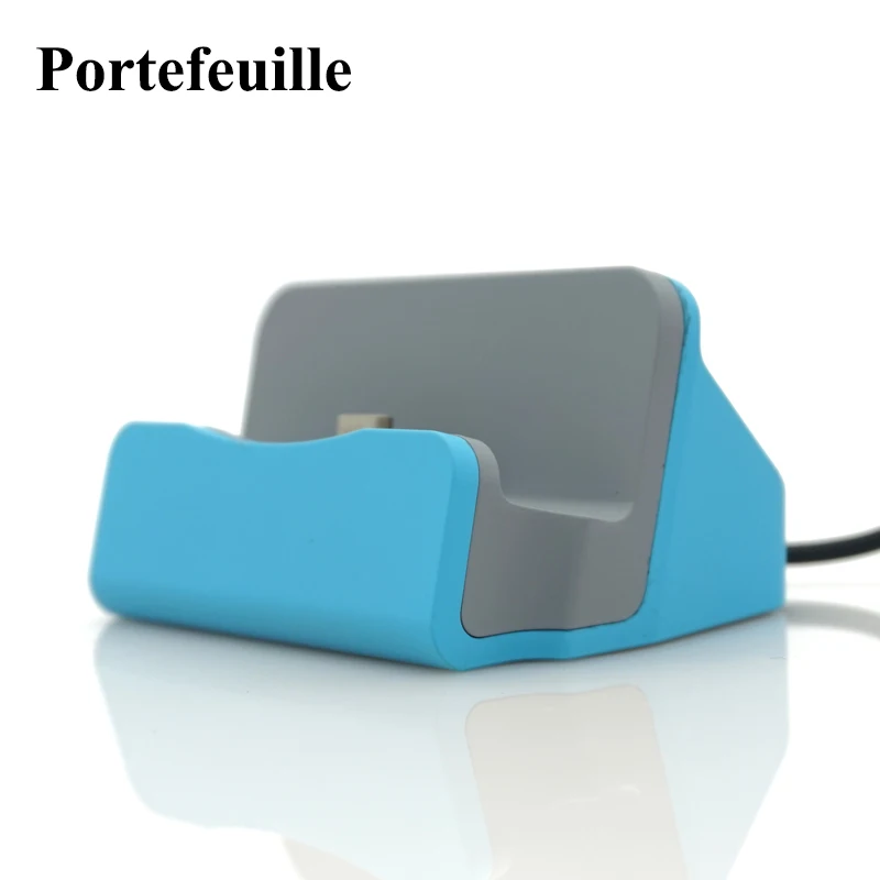 Portefeuille Тип usb-C док-станции для настольного зарядного устройства колыбели держатель подставка для Xiaomi Mi6 Mi5 Mi5s samsung Galaxy S8 плюс Тип C - Цвет: Небесно-голубой