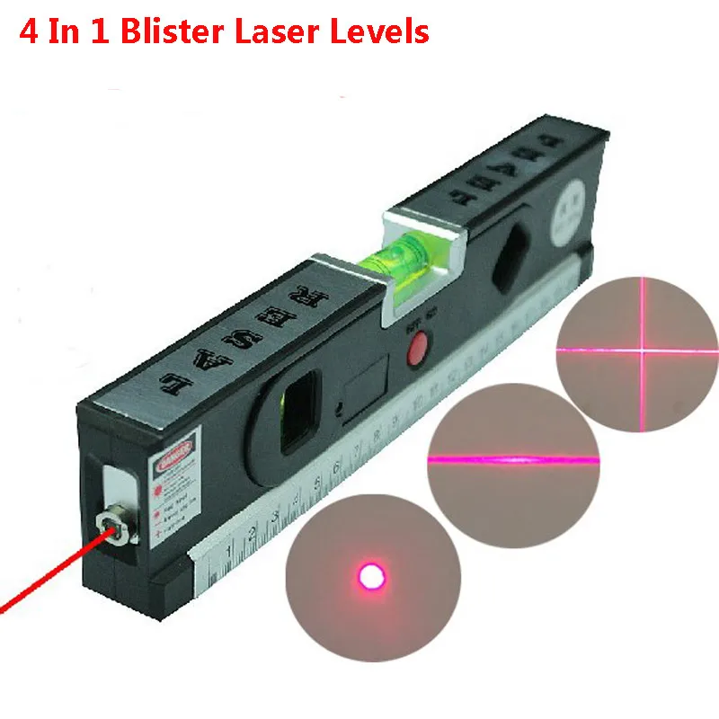 4 в 1 лазерный уровень вертикальный горизонт поперечная линия измерительная лента выравниватель лазерные маркировочные линии точные оптические инструменты - Цвет: no tripod