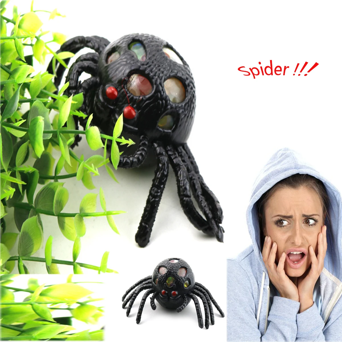 

Dadaism April Fool's Day Gift Squeeze Prank Trick Practical Joke Home Office Scare Toy Box Gag Spider Kids Funny Gift