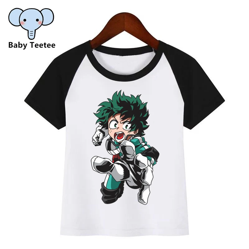 Футболка с принтом «Boku No Hero» для мальчиков и девочек, забавная одежда для маленьких детей, детская летняя футболка