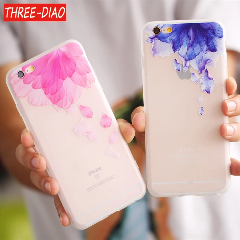 

THREE-DIAO Soft TPU case For iphone 7 8 7/8 plus 5 5s SE Case Ultra-thin Scrub Silicone Phone Cases For iphone 6 6S Plus X