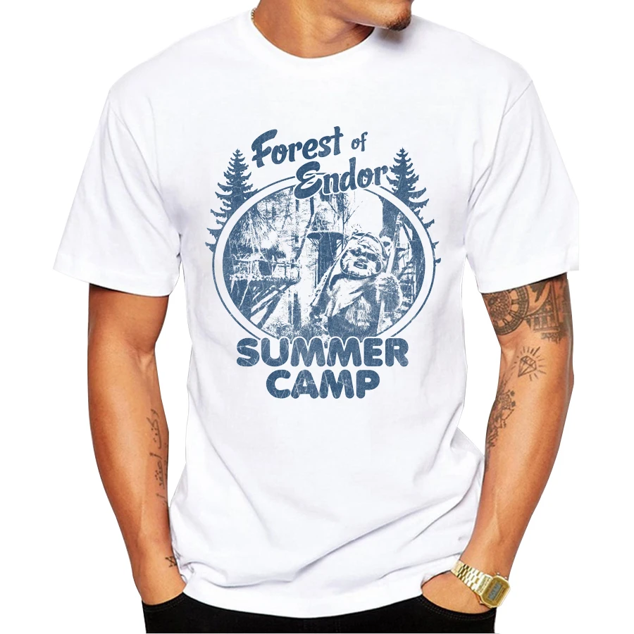 

2018 New Fashion Summer Men T Shirt Short Sleeve Endor Summer Camp Printed t-shirts Casual Retro Tee