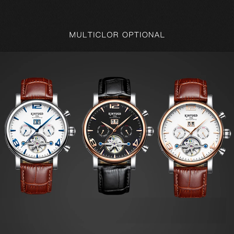 Black Gold Men Automatic Watch Luxury Brand Alloy Leather Band Waterproof Skeleton Mechanical Business Wristwatches Casual Dress (12)