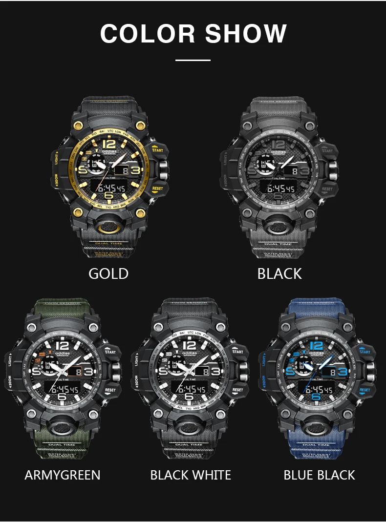 Цифровые спортивные часы Военные мужские часы Reloj светодиодные наручные часы мужские подарок аналоговые ударные часы