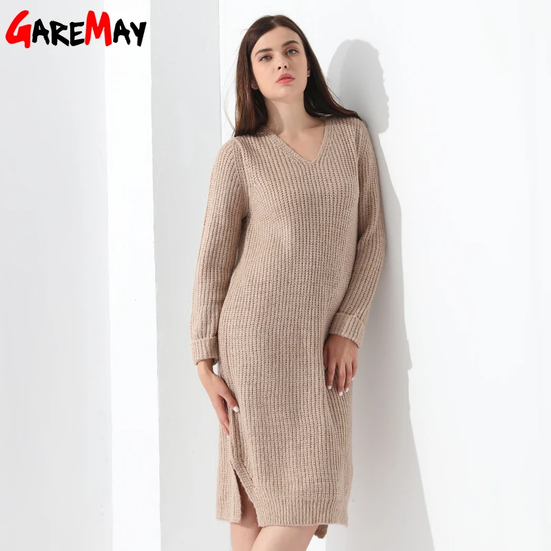 Sweater Dress Women Pullovers Knitted Dress Ladies Elegant Long Sleeve
