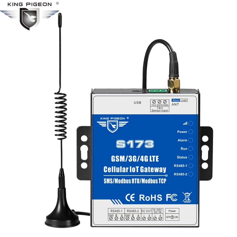 Шлюз Modbus с двумя sim-картами для промышленной автоматизации экологический удаленный мониторинг и управление через Облачное приложение 3g сеть S173