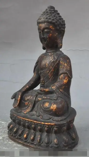 

song voge gem S6558 8" old tibet buddhism Bronze sakyamuni Shakyamuni Tathagata Buddha Tower statue