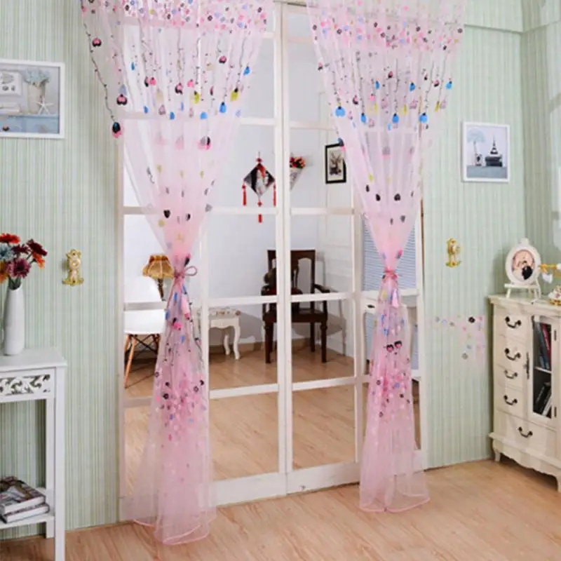 Hot Blue Pink Curtain Window Curtains Screen Balloon Pattern Home Decor