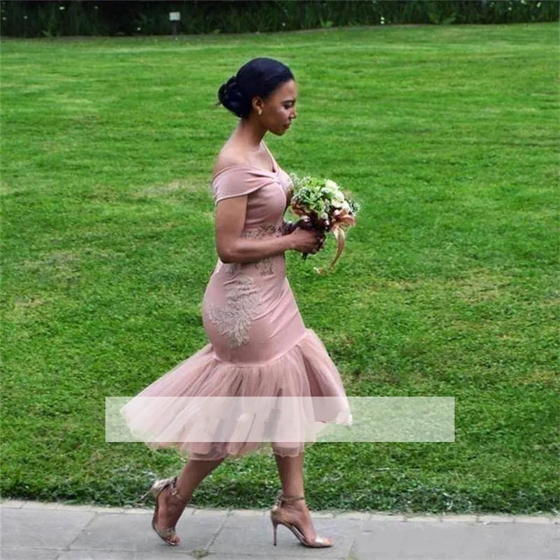 

2019 Cheap Bridesmaid Dresses Under 50 Mermaid Off The Shoulder Appliques Long Wedding Party Dresses For Women