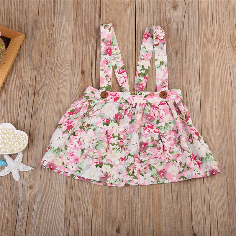 Новорожденный малыш детская юбка мини-юбка для девочек; одежда с цветочным принтом вечерние нагрудник «Принцесса» штаны на подтяжках юбка-пачка хлопковая одежда для малышей От 0 до 3 лет