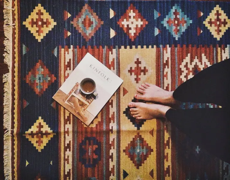 Kilim 100% шерстяной ковер ручной работы геометрический индийский современный в