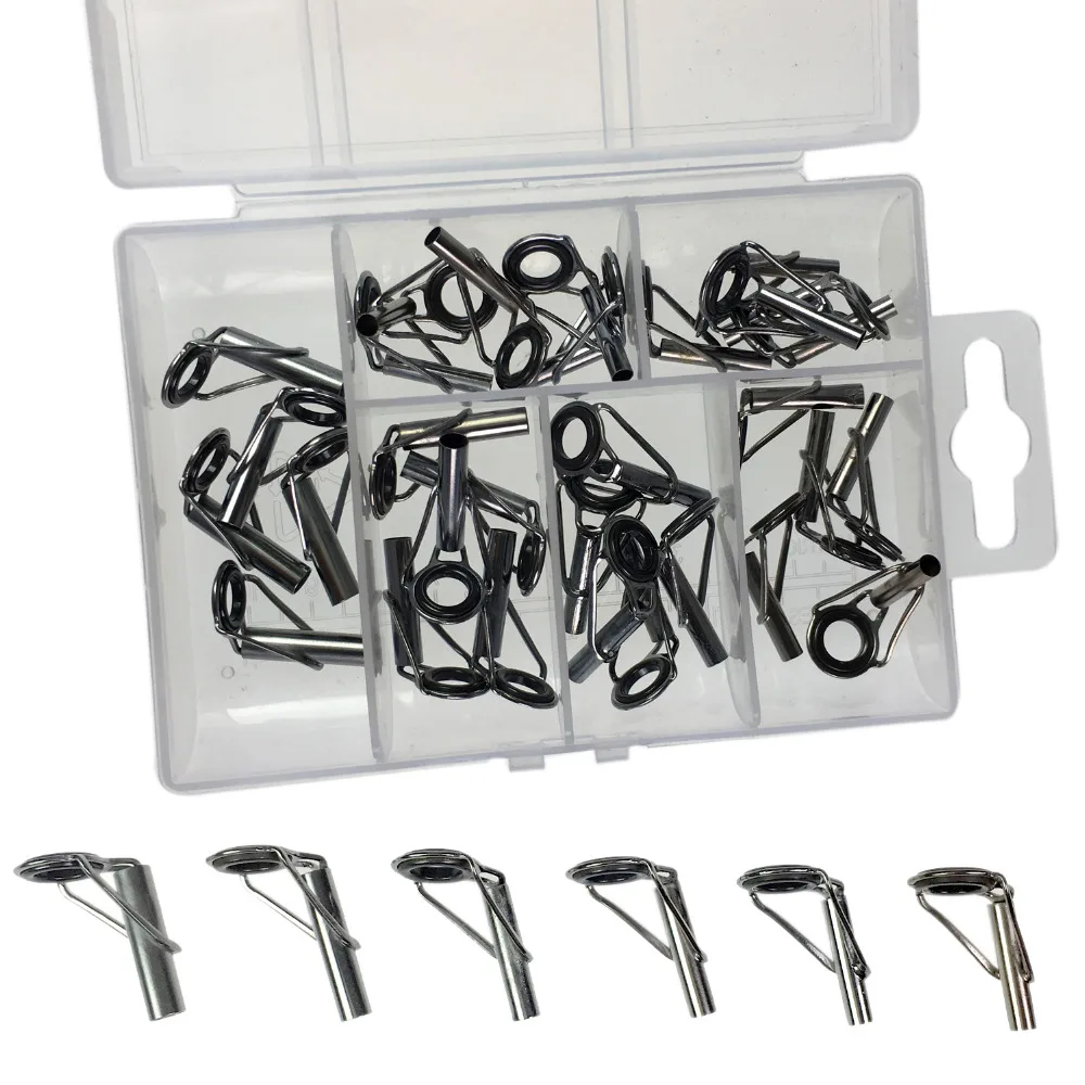 30pcs/set Silver Fishing Rod Guides Saltwater Big Sea Heavy Duty Boat