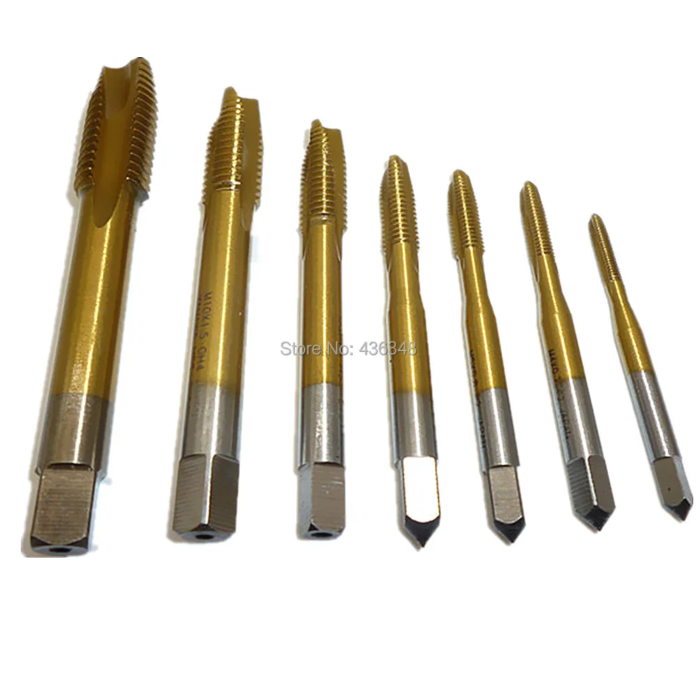 7pc Hss Spiral Point Tap Straight Flute Metric Titanium Machine Screw